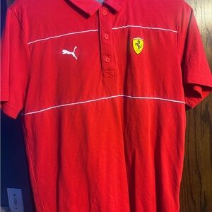 Puma Red Polo Shirt with Ferrari Logo